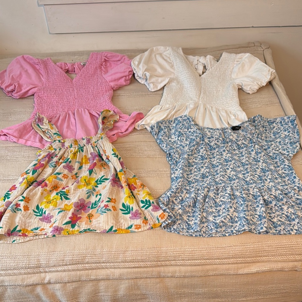 Floral and Solid Blouse Set